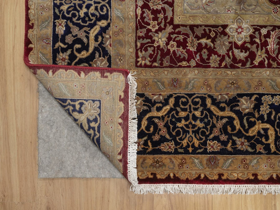 5'10" x 8'0" New Hand Knotted Red Wool & Silk Rectangle Oriental Rug - MOA10292347