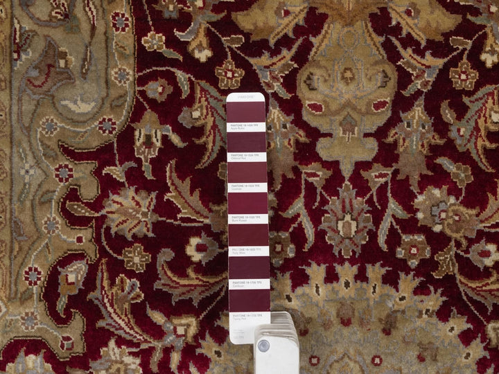 5'10" x 8'0" New Hand Knotted Red Wool & Silk Rectangle Oriental Rug - MOA10292347