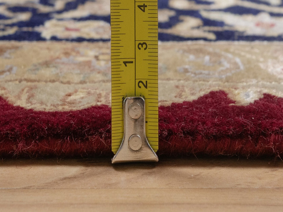 5'10" x 8'0" New Hand Knotted Red Wool & Silk Rectangle Oriental Rug - MOA10292347