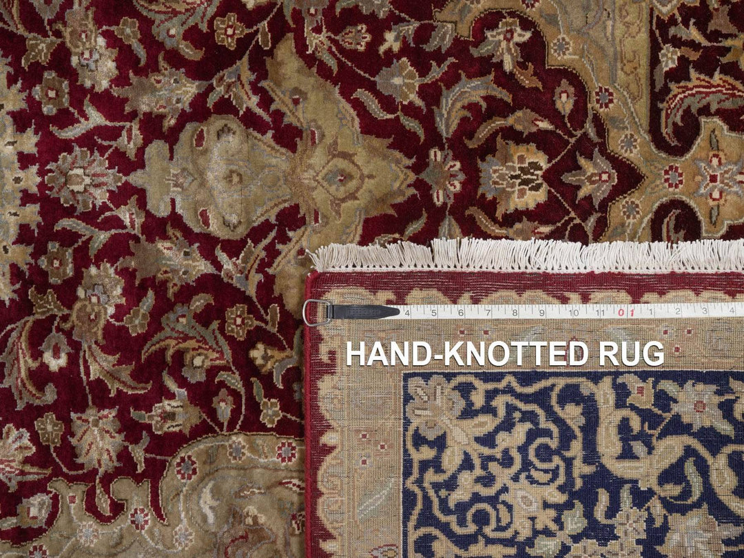 5'10" x 8'0" New Hand Knotted Red Wool & Silk Rectangle Oriental Rug - MOA10292347