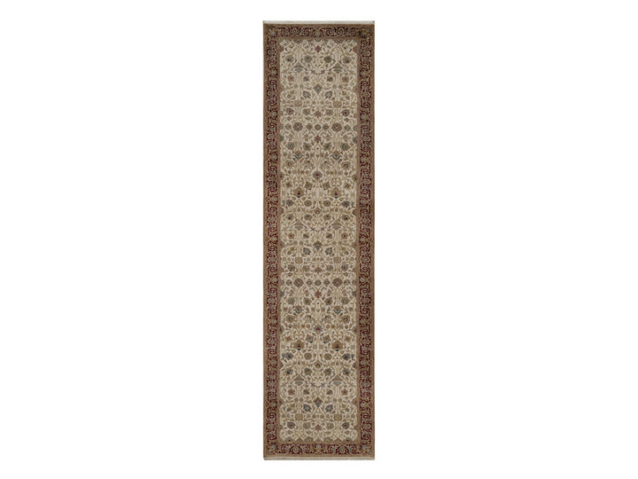 2'10" x 11'0" New Hand Knotted Ivory Wool Runner Oriental Rug - MOA10292348