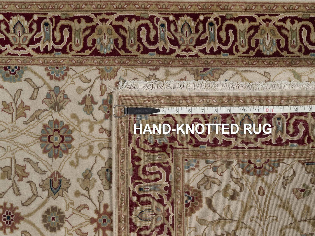 2'10" x 11'0" New Hand Knotted Ivory Wool Runner Oriental Rug - MOA10292348