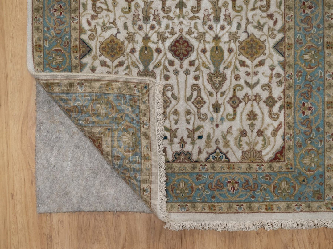 2'8" x 11'4" New Hand Knotted Ivory Wool Runner Oriental Rug - MOA10292349