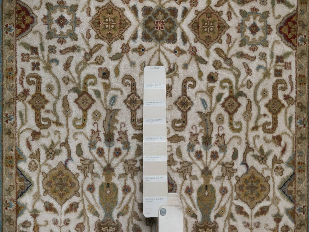 2'8" x 11'4" New Hand Knotted Ivory Wool Runner Oriental Rug - MOA10292349