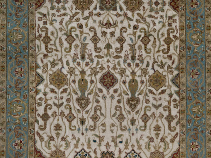 2'8" x 11'4" New Hand Knotted Ivory Wool Runner Oriental Rug - MOA10292349
