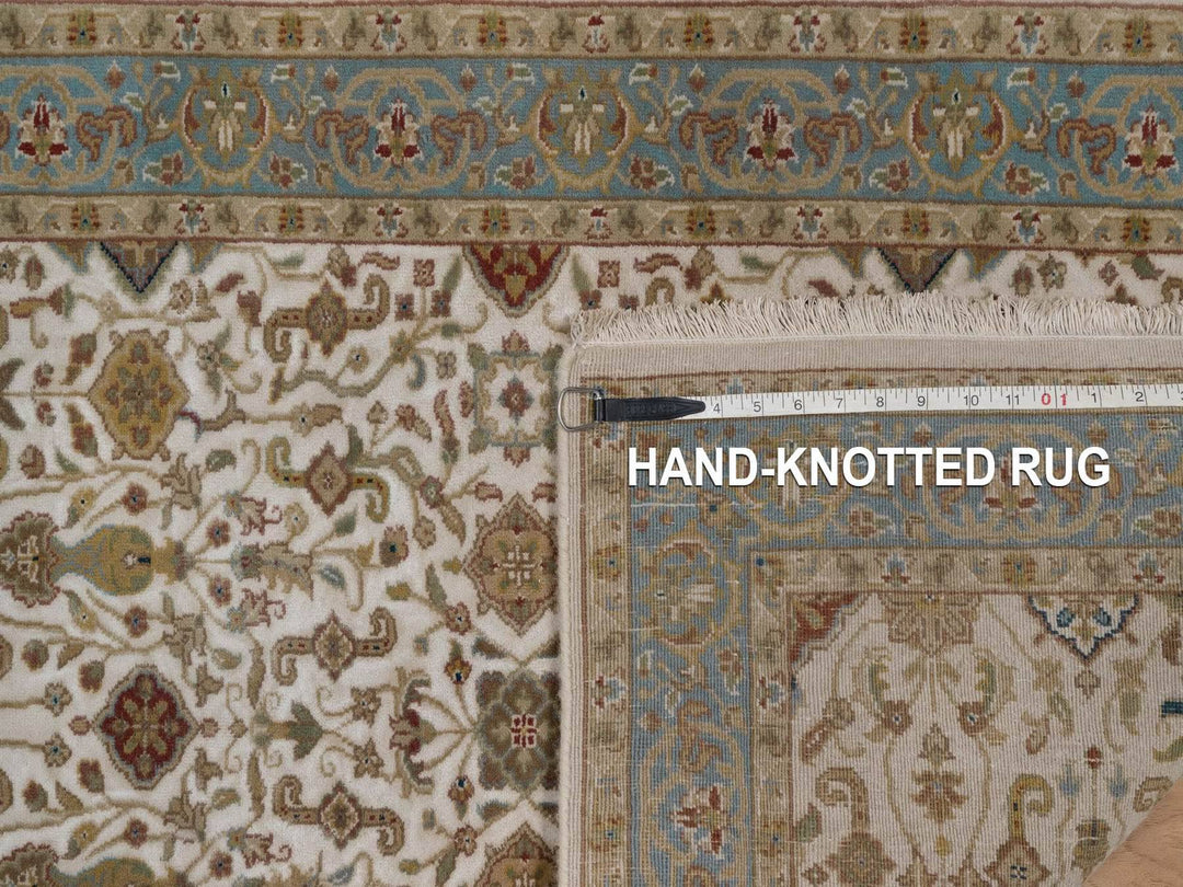 2'8" x 11'4" New Hand Knotted Ivory Wool Runner Oriental Rug - MOA10292349