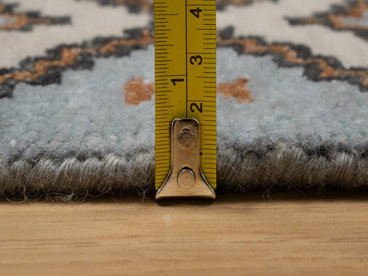 2'0" x 3'1" New Hand Knotted Grey Wool Rectangle Oriental Rug - MOA10292350