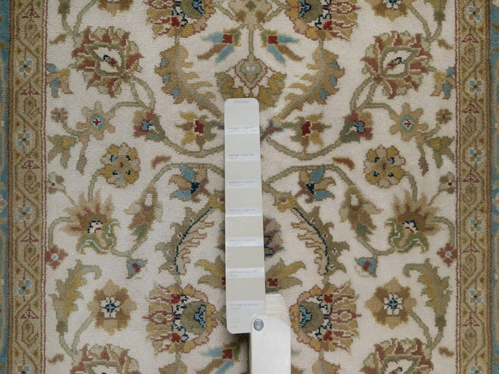 3'1" x 18'0" New Hand Knotted Ivory Wool Runner Oriental Rug - MOA10292351