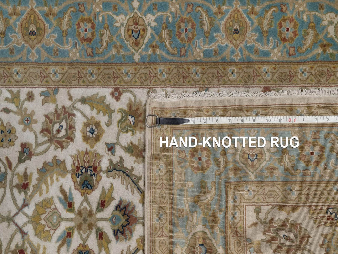 3'1" x 18'0" New Hand Knotted Ivory Wool Runner Oriental Rug - MOA10292351