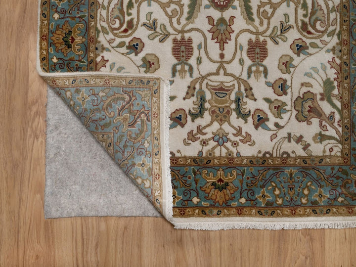 3'1" x 17'5" New Hand Knotted Ivory Wool Runner Oriental Rug - MOA10292352