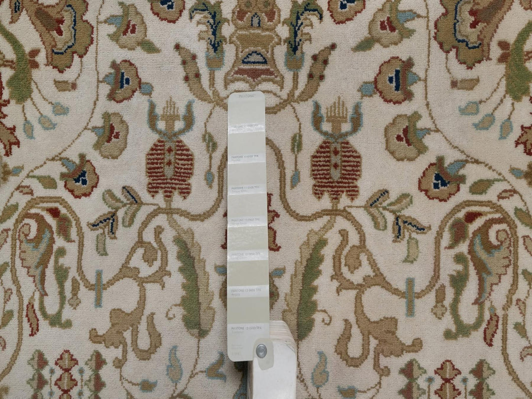 3'1" x 17'5" New Hand Knotted Ivory Wool Runner Oriental Rug - MOA10292352