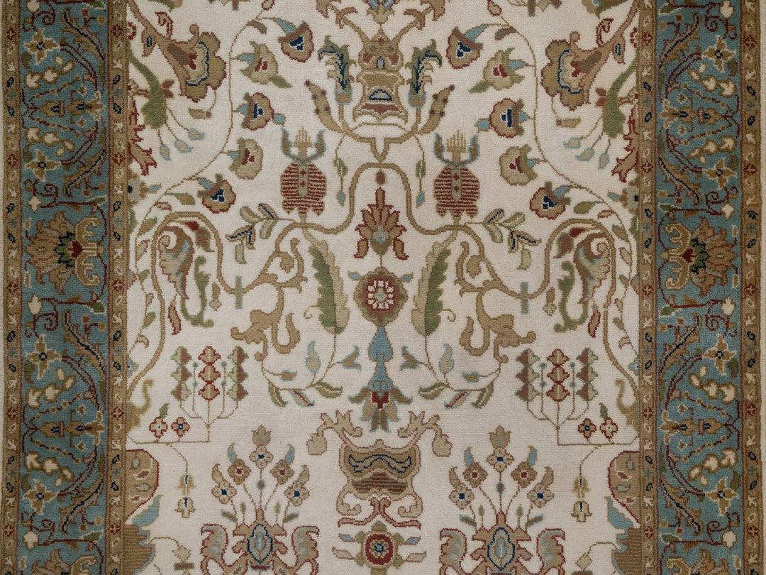 3'1" x 17'5" New Hand Knotted Ivory Wool Runner Oriental Rug - MOA10292352