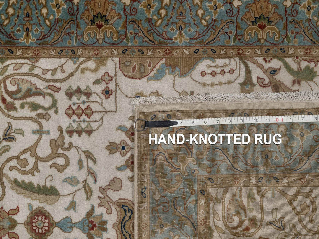 3'1" x 17'5" New Hand Knotted Ivory Wool Runner Oriental Rug - MOA10292352