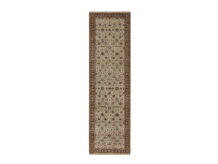 2'9" x 9'7" New Hand Knotted Ivory Wool Runner Oriental Rug - MOA10292354