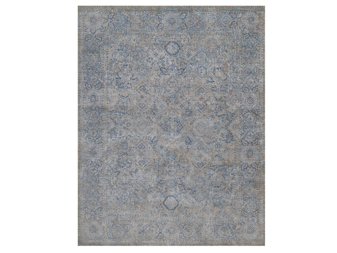 8'0" x 10'2" New Hand Knotted Grey Silk Rectangle Oriental Rug - MOA10292355