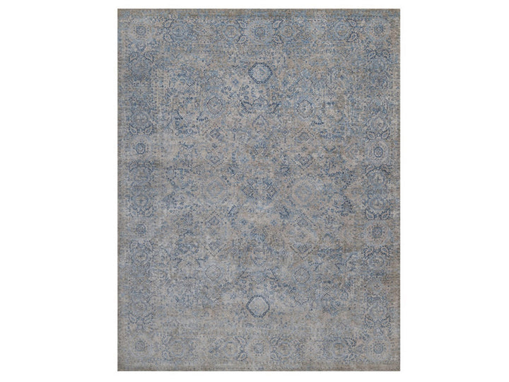 8'0" x 10'2" New Hand Knotted Grey Silk Rectangle Oriental Rug - MOA10292355