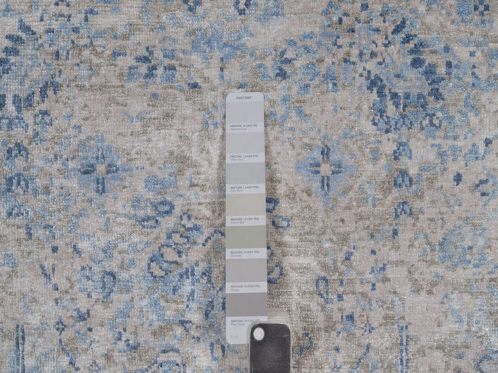 8'0" x 10'2" New Hand Knotted Grey Wool Rectangle Oriental Rug - MOA10292355