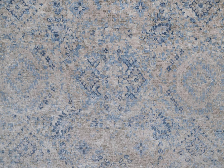 8'0" x 10'2" New Hand Knotted Grey Silk Rectangle Oriental Rug - MOA10292355