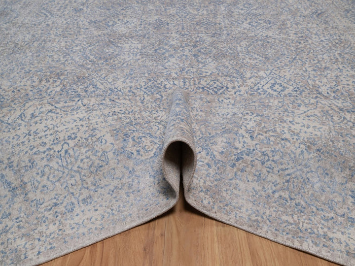 8'0" x 10'0" New Hand Knotted Grey Wool Rectangle Oriental Rug - MOA10292356