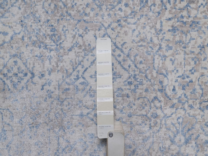 8'0" x 10'0" New Hand Knotted Grey Wool Rectangle Oriental Rug - MOA10292356