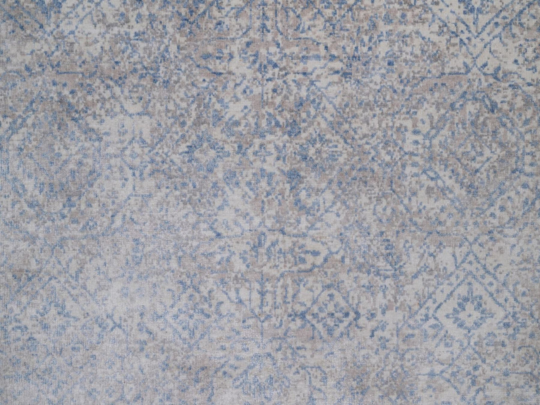 8'0" x 10'0" New Hand Knotted Grey Wool Rectangle Oriental Rug - MOA10292356