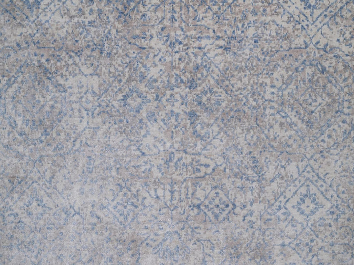 8'0" x 10'0" New Hand Knotted Grey Wool Rectangle Oriental Rug - MOA10292356