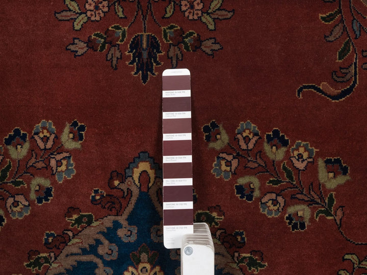 9'0" x 9'0" New Hand Knotted Red Wool Round Oriental Rug - MOA10292358