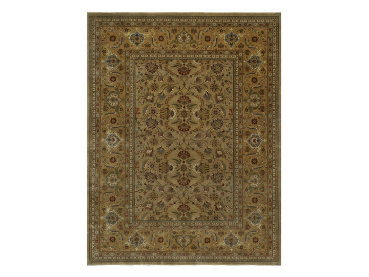 9'1" x 11'10" New Hand Knotted Brown Wool Rectangle Oriental Rug - MOA10292359