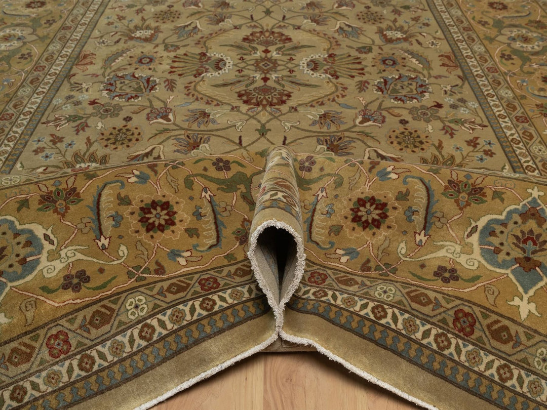 9'1" x 11'10" New Hand Knotted Brown Wool Rectangle Oriental Rug - MOA10292359