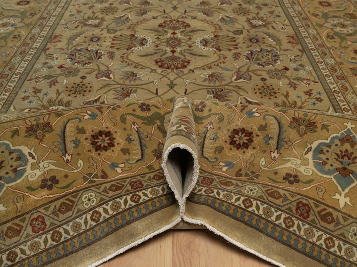 9'1" x 11'10" New Hand Knotted Brown Wool Rectangle Oriental Rug - MOA10292359