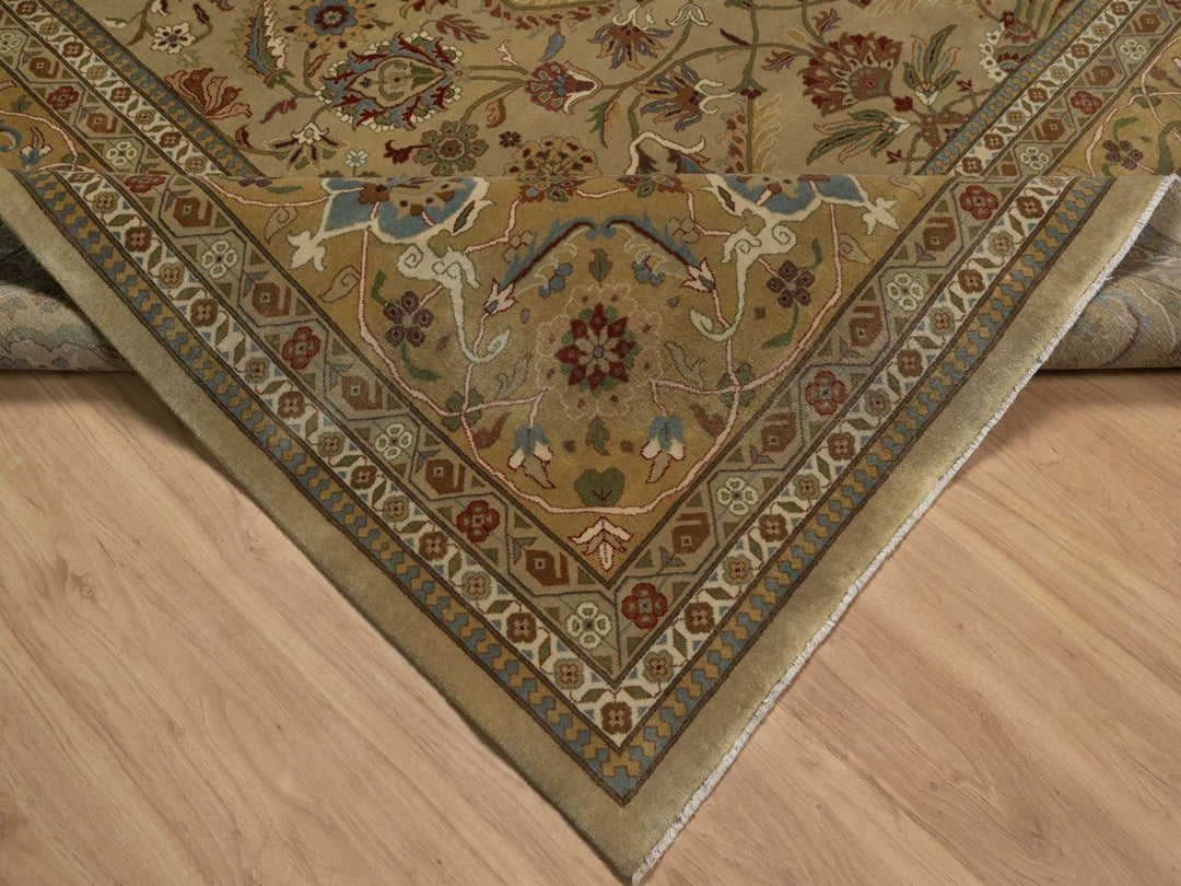 9'1" x 11'10" New Hand Knotted Brown Wool Rectangle Oriental Rug - MOA10292359