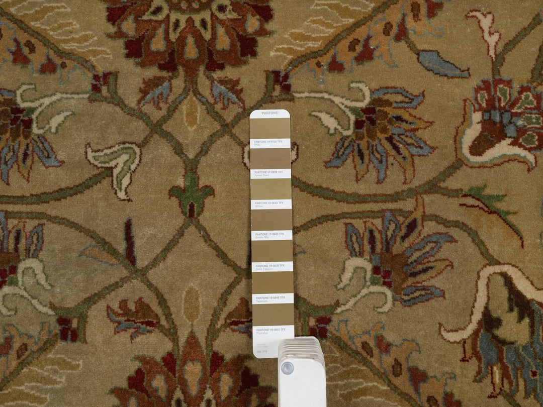 9'1" x 11'10" New Hand Knotted Brown Wool Rectangle Oriental Rug - MOA10292359