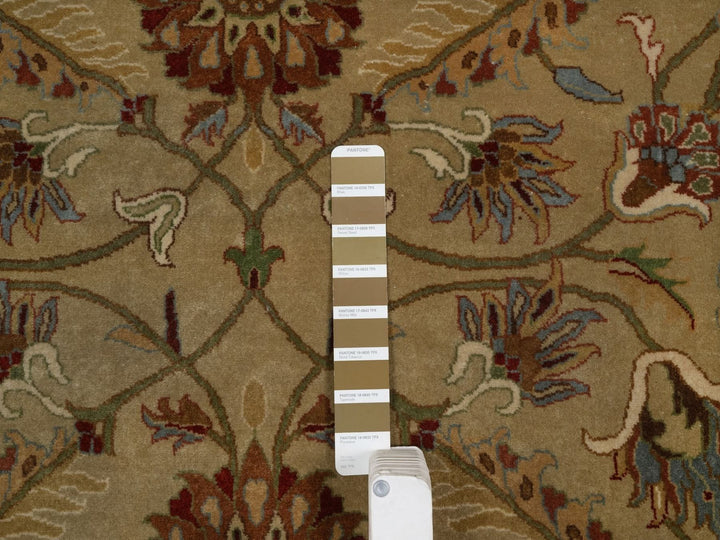 9'1" x 11'10" New Hand Knotted Brown Wool Rectangle Oriental Rug - MOA10292359