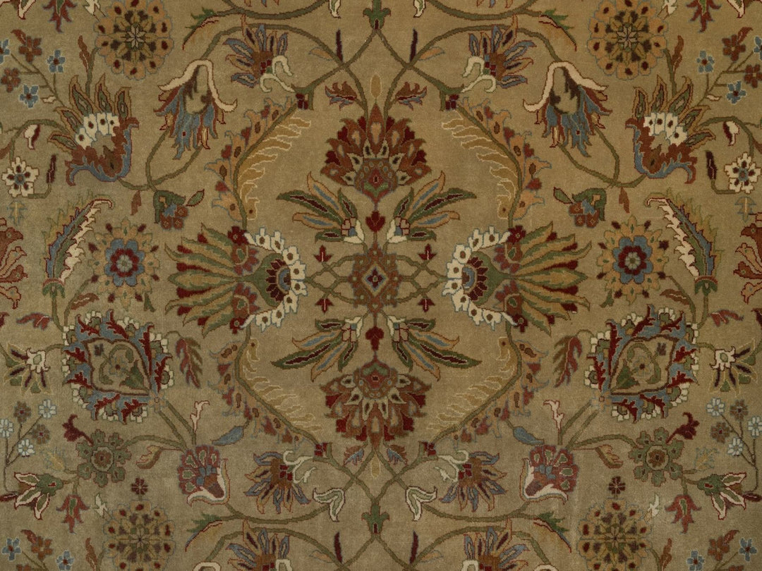 9'1" x 11'10" New Hand Knotted Brown Wool Rectangle Oriental Rug - MOA10292359