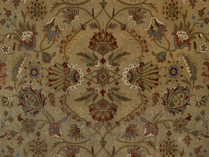 9'1" x 11'10" New Hand Knotted Brown Wool Rectangle Oriental Rug - MOA10292359