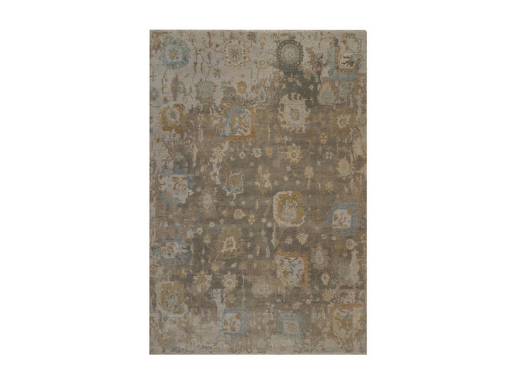 9'5" x 13'11" New Hand Knotted Brown Wool Rectangle Oriental Rug - MOA10292360