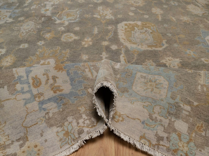 9'5" x 13'11" New Hand Knotted Brown Wool Rectangle Oriental Rug - MOA10292360