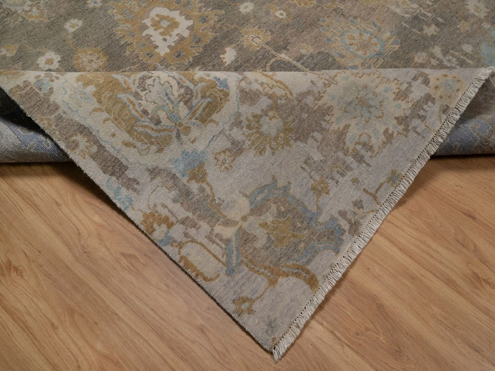 9'5" x 13'11" New Hand Knotted Brown Wool Rectangle Oriental Rug - MOA10292360