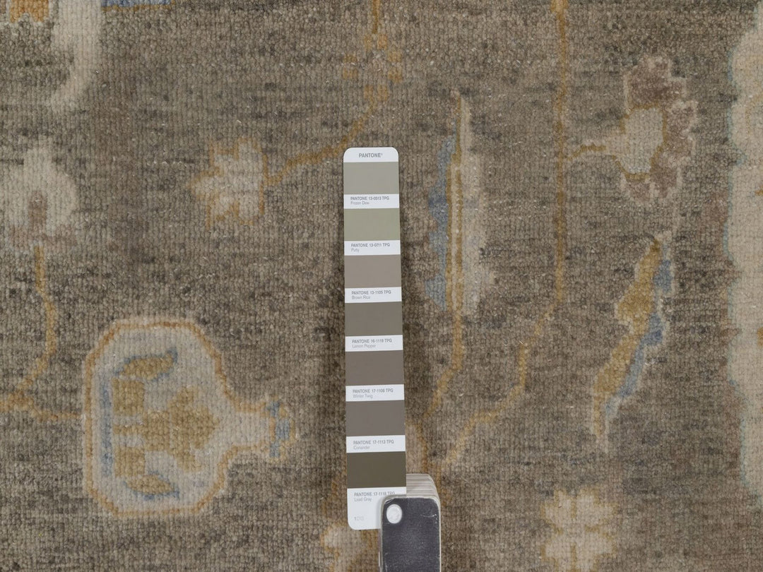 9'5" x 13'11" New Hand Knotted Brown Wool Rectangle Oriental Rug - MOA10292360