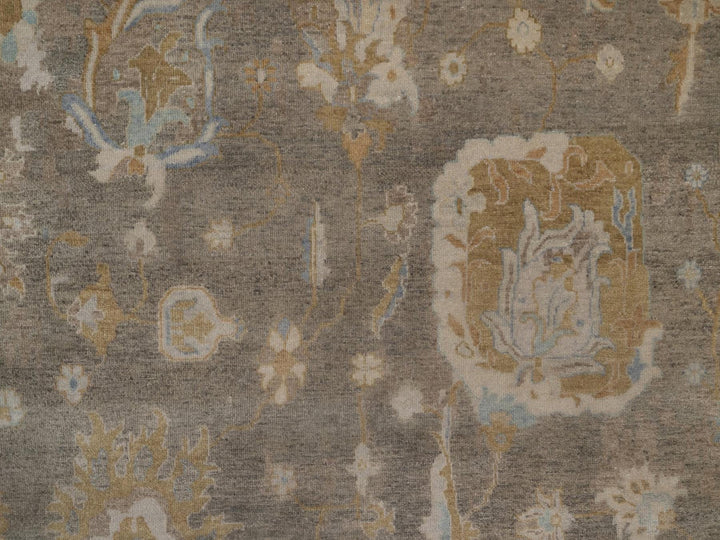 9'5" x 13'11" New Hand Knotted Brown Wool Rectangle Oriental Rug - MOA10292360