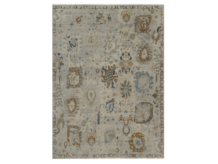 10'0" x 13'11" New Hand Knotted Ivory Wool Rectangle Oriental Rug - MOA10292361