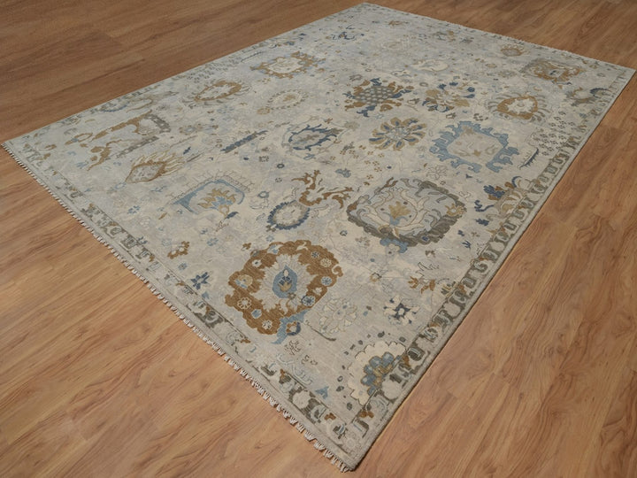 10'0" x 13'11" New Hand Knotted Ivory Wool Rectangle Oriental Rug - MOA10292361