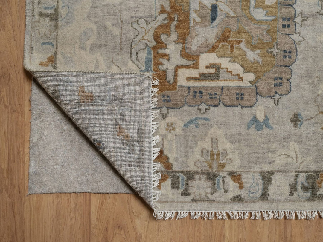 10'0" x 13'11" New Hand Knotted Ivory Wool Rectangle Oriental Rug - MOA10292361