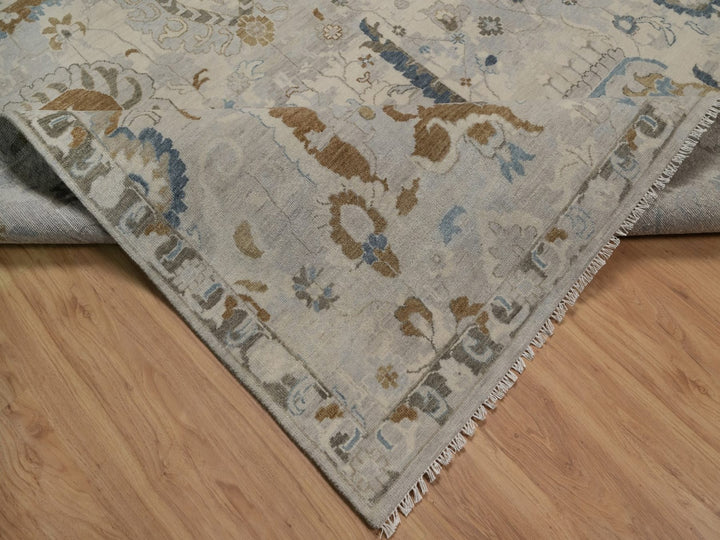 10'0" x 13'11" New Hand Knotted Ivory Wool Rectangle Oriental Rug - MOA10292361