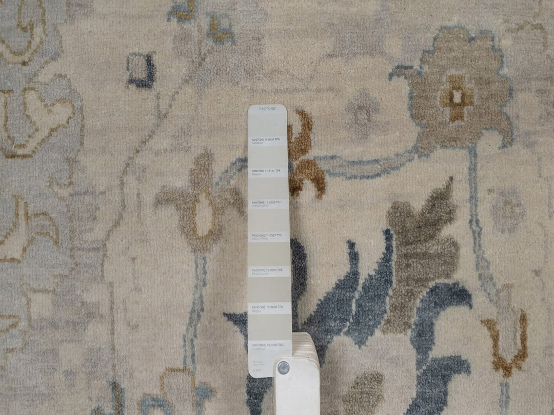 10'0" x 13'11" New Hand Knotted Ivory Wool Rectangle Oriental Rug - MOA10292361