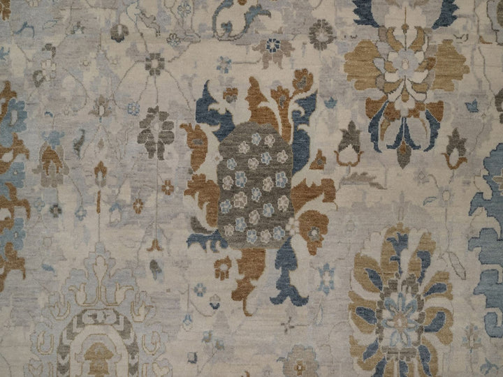 10'0" x 13'11" New Hand Knotted Ivory Wool Rectangle Oriental Rug - MOA10292361