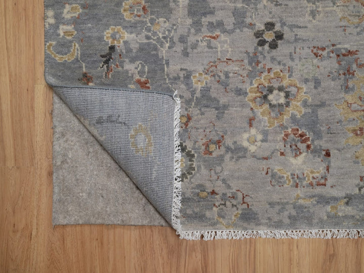 8'1" x 9'9" New Hand Knotted Grey Wool Rectangle Oriental Rug - MOA10292362