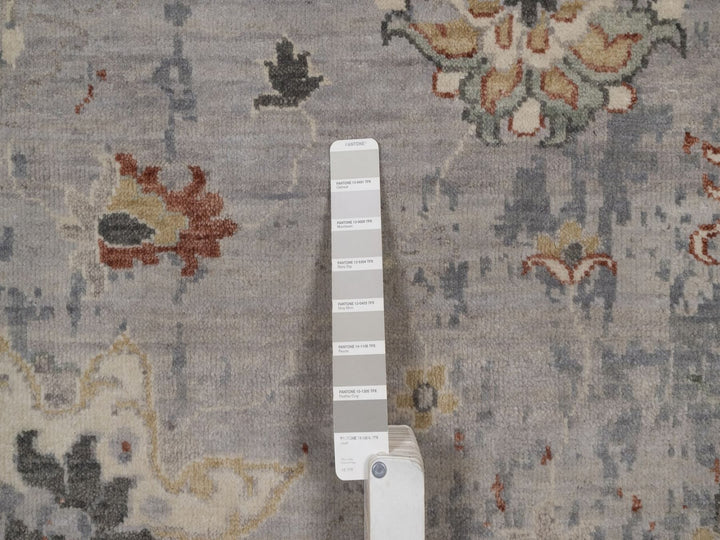 8'1" x 9'9" New Hand Knotted Grey Wool Rectangle Oriental Rug - MOA10292362