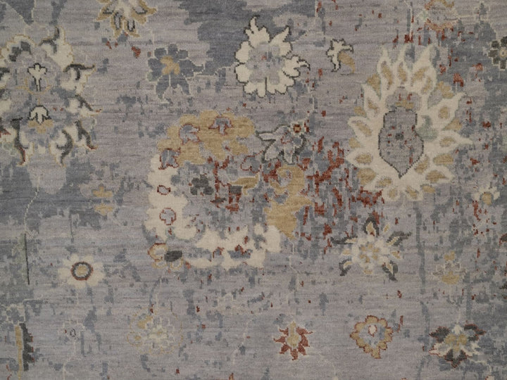 8'1" x 9'9" New Hand Knotted Grey Wool Rectangle Oriental Rug - MOA10292362