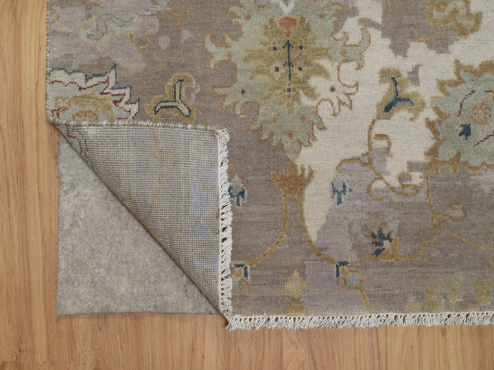 7'10" x 10'1" New Hand Knotted Ivory Wool Rectangle Oriental Rug - MOA10292363